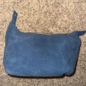 Blue purse wallet bag cosmetic soft fuzzy